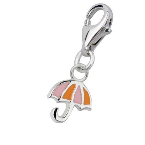 Sterling Silver Kidz Charm Sterling Silver Enamel Kidz Charm - Umbrella - Jewellery Princess