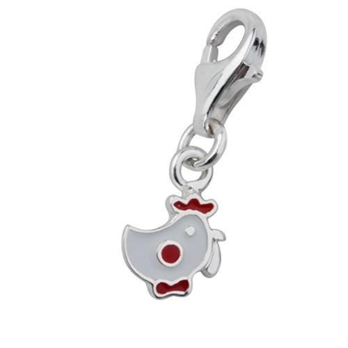 Sterling Silver Kidz Charm Sterling Silver Enamel Kidz Charm - White Chick - Jewellery Princess