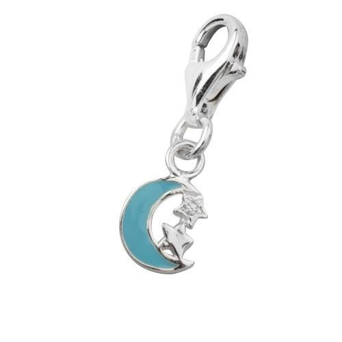 Sterling Silver Kidz Charm Sterling Silver Bling Kidz Charm - Crescent Moon - Jewellery Princess