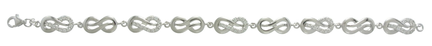 Sterling Silver Bling Infinity Bracelet