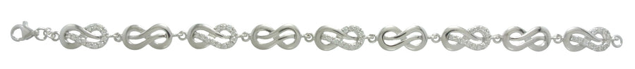 Sterling Silver Bling Bracelet Sterling Silver Bling Infinity Bracelet - Mainly Silver