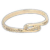 Gold Plated Brass and Crystals S Shaped Bangle