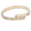 Gold Plated Brass and Crystals S Shaped Bangle