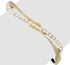 Gold Plated Bracelet Gold Plated Silver Bling Hinged Split Bracelet featuring Clear Swarovski Crystals - MSE Fashion