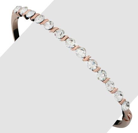 Gold Plated Bracelet Gold Plated Silver Bling Hinged Bracelet featuring Clear Swarovski Crystals - MSE Fashion