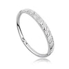 18kt White Gold Plated 18kt White Gold Plated Silver Bling Hinged Wave Bracelet with Clear Swarovski Crystals - MSE Fashion