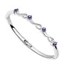 18kt White Gold Plated Silver Bling Hinged Bracelet with Lilac Swarovski Crystals