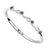 18kt White Gold Plated Silver Bling Hinged Bracelet with Lilac Swarovski Crystals