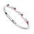 18kt White Gold Plated Silver Bling Hinged Bracelet with Rose Swarovski Crystals