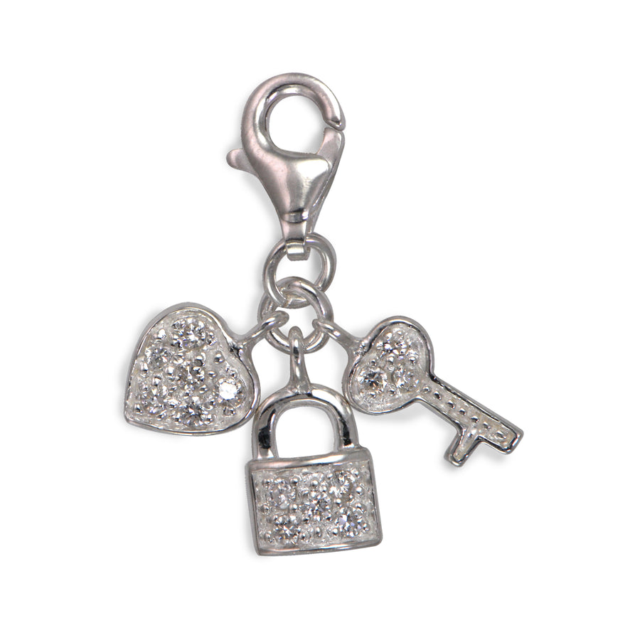 Sterling Silver Bling Kidz Charm - Padlock and Keys