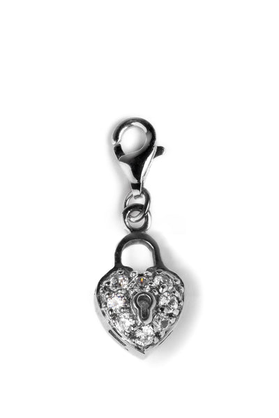 Sterling Silver Bling Kidz Charm - Heart-Shaped Lock