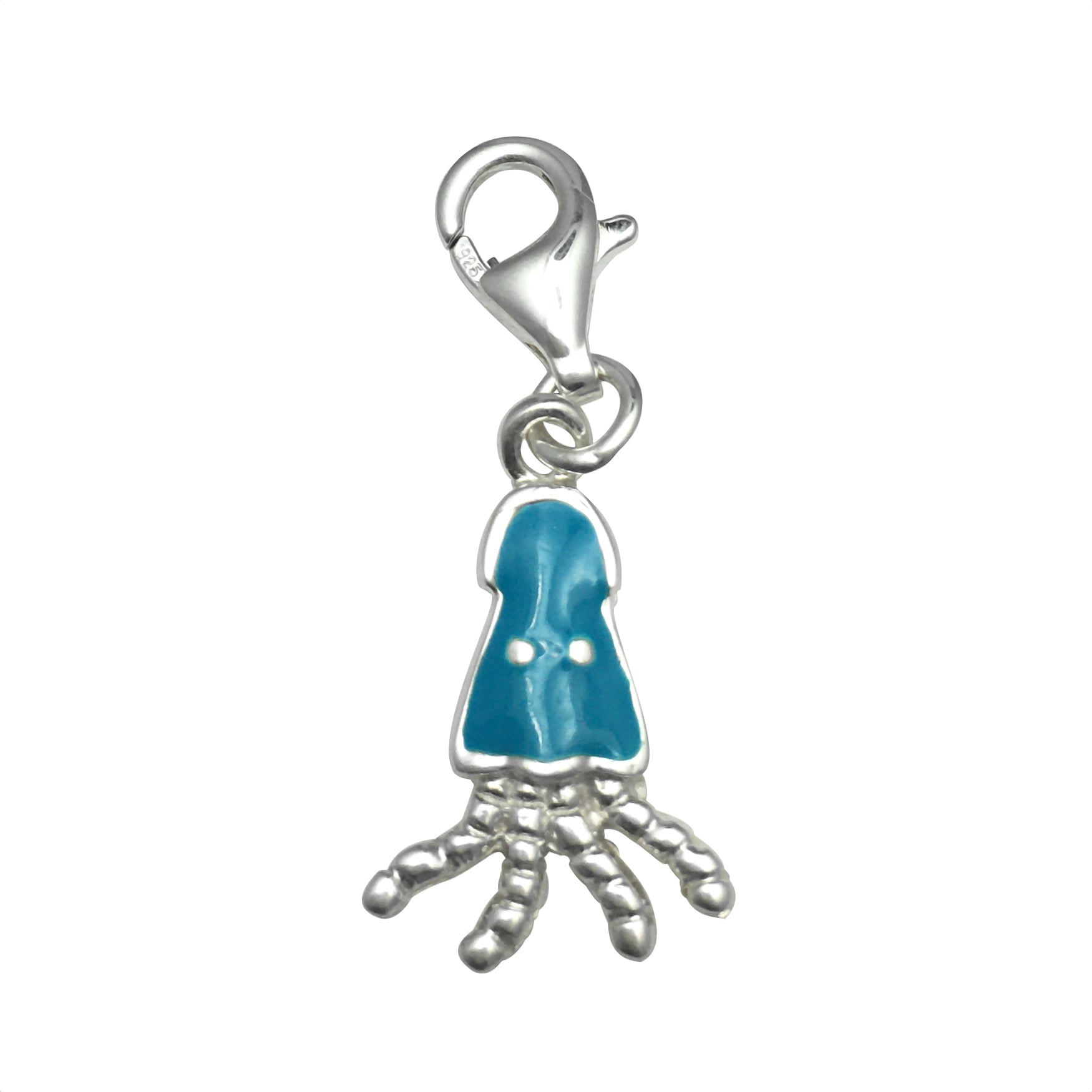 Sterling Silver Enamel Kidz Charm - Squid