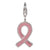 Sterling Silver Enamel Charm - Pink Ribbon