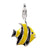 Sterling Silver Enamel Charm - Angel Fish (Yellow / Black)