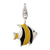 Sterling Silver Enamel Charm - Angel Fish (Yellow / Black / White)