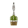 Sterling Silver Enamel Charms Sterling Silver Enamel Charm - Pot Plant - Verado