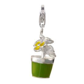 Sterling Silver Enamel Charms Sterling Silver Enamel Charm - Flower Pot 2 - Verado