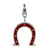 Sterling Silver Enamel Charm - Horseshoe (Red)