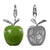 Sterling Silver Enamel Charm - Apple (Green)