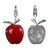 Sterling Silver Enamel Charm - Apple (Red)