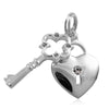 Sterling Silver Pendants Sterling Silver Bling Padlock and Key Pendant - Mainly Silver