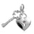 Sterling Silver Bling Padlock and Key Pendant