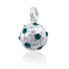 Sterling Silver Pendant - Soccer Ball with Swarovski Crystals