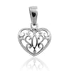 Sterling Silver Pendants Sterling Silver Filigree Heart Shaped Pendant - Mainly Silver