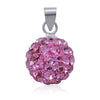 Sterling Silver Pendant - Swarovski Crystal Ball (Pink)