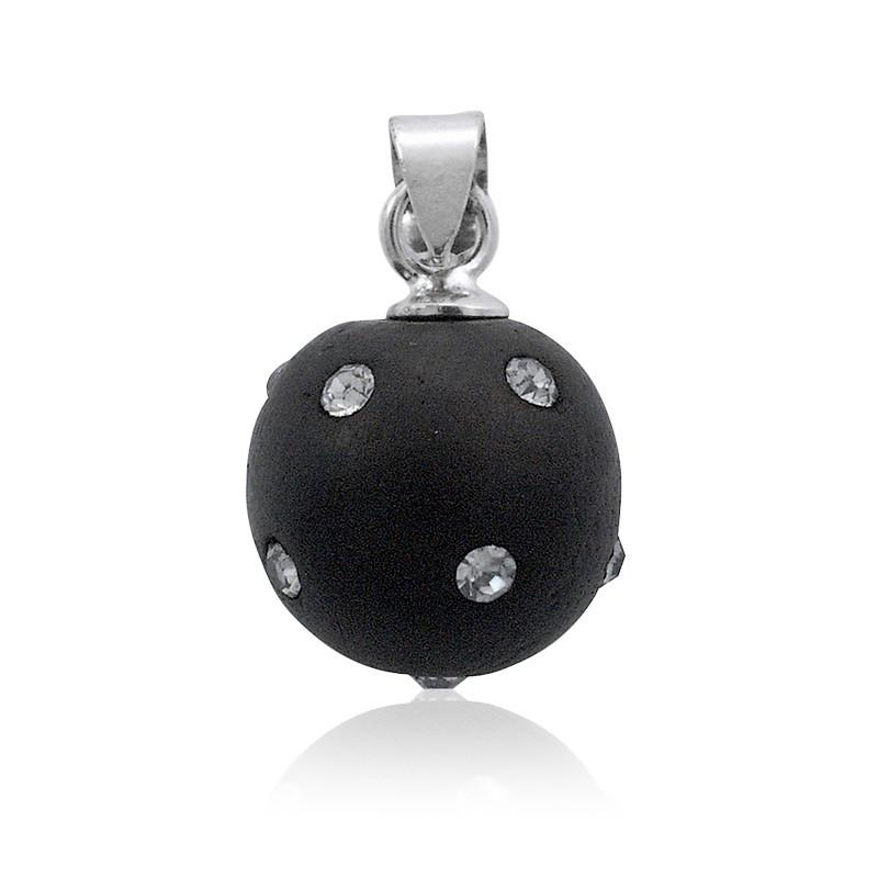 Sterling Silver Bling Pendants Sterling Silver Pendant featuring Swarovski Crystal & Enamel Ball - Mainly Silver