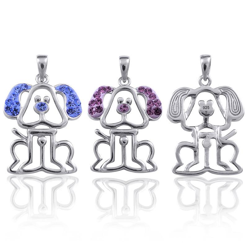 Sterling Silver Pendants Sterling Silver Pooch Bling Pendant - Mainly Silver