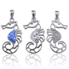 Sterling Silver Pendants Sterling Silver Seahorse Bling Pendant - Mainly Silver