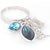 18kt White Gold Plated Dangle Bling Ring featuring Sapphire Swarovski Crystal