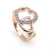 Gold Plated Ring Gold Plated Intertwined Hearts Ring featuring Swarovski Crystals - MSE Fashion