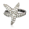 14kt Gold-Filled Earrings 18kt White Gold Plated Starfish Bling Ring featuring Swarovski Crystal - MSE Fashion
