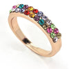 Rose Gold Ring Rose Gold Plated Ring featuring Multiple Mini Bright Swarovski Crystals - MSE Fashion
