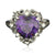 18kt White Gold Plated Heart Bling Ring featuring Amethyst Swarovski Crystal