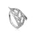 18kt White Gold Plated Clear Feather Shaped Bling Ring featuring Swarovski Crystals
