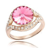 Rose Gold Ring Rose Gold Plated Ring featuring Rose Swarovski Crystal - MSE Fashion