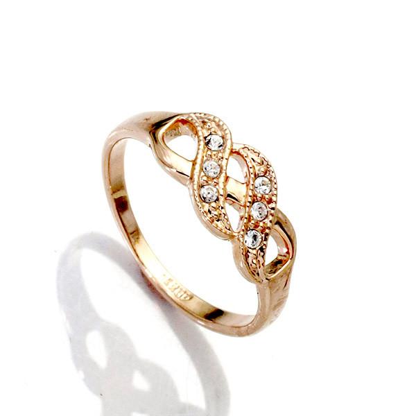 Rose Gold Ring Rose Gold Plated Double Infinity Ring featuring Swarovski Crystals - MSE Fashion