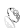 18kt White Gold Plated 18kt White Gold Plated Silver Double Infinity Ring featuring Swarovski Crystals - MSE Fashion