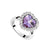 18kt White Gold Plated Heart Bling Ring featuring Lilac Swarovski Crystal