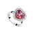 18kt White Gold Plated Heart Bling Ring featuring Rose Swarovski Crystal