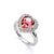 18kt White Gold Plated Heart Bling Ring featuring Rose Swarovski Crystal