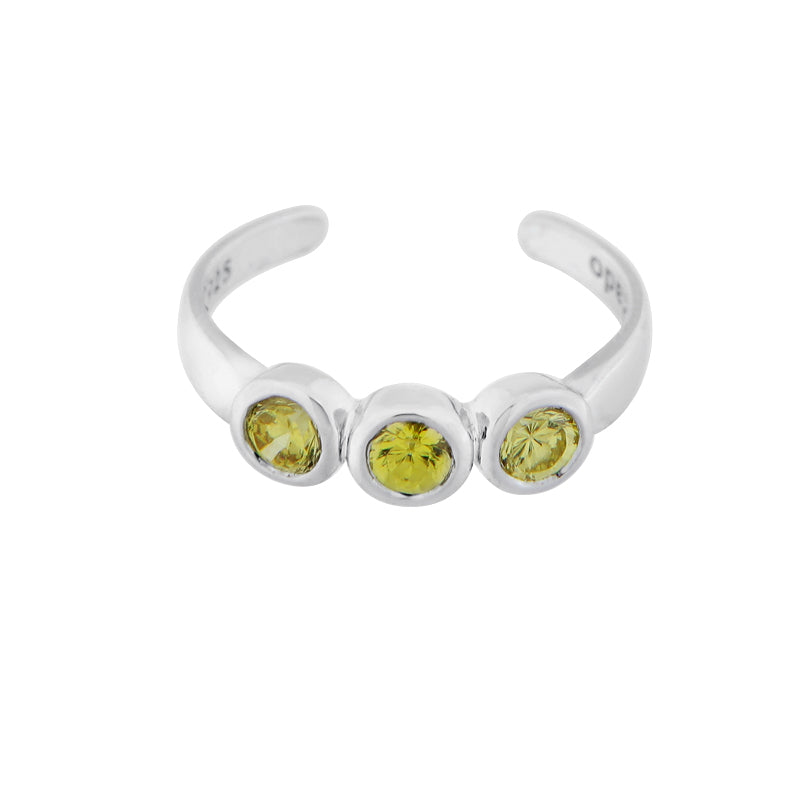 Sterling Silver Yellow Topaz Toe Ring Bling