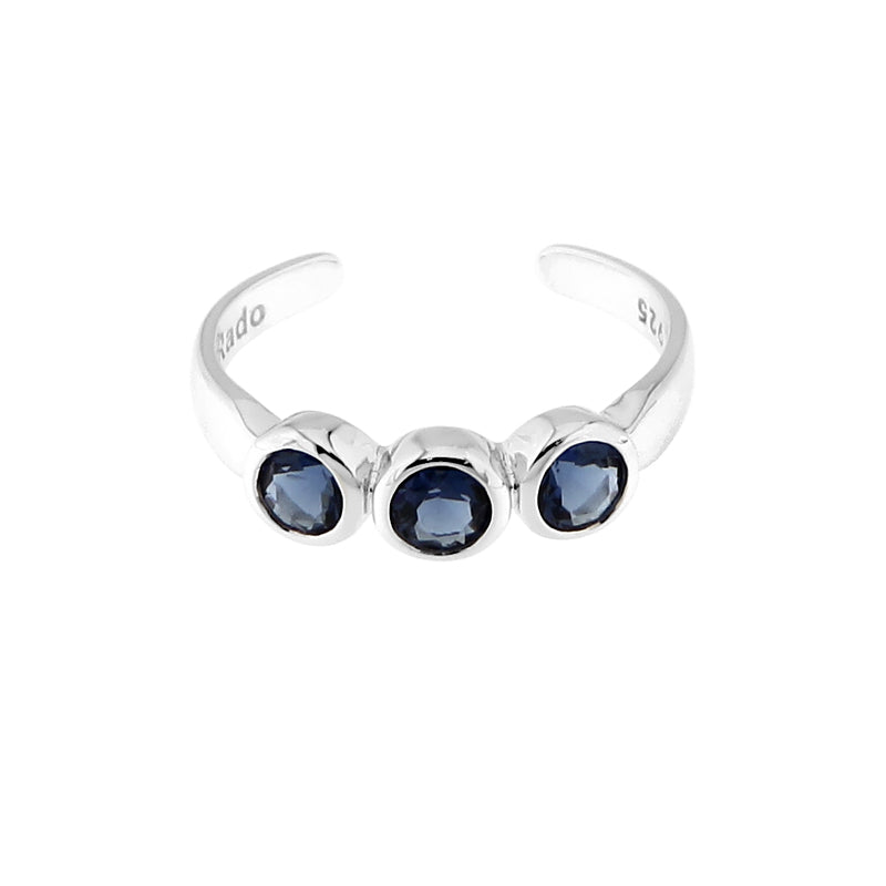 Sterling Silver Sapphire Toe Ring Bling