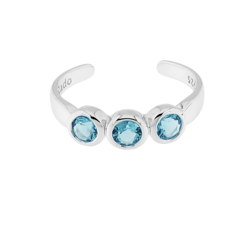 Sterling Silver Aquamarine Toe Ring Bling