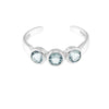 Sterling Silver Blue Zircon Toe Ring Bling