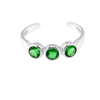 Sterling Silver Emerald Toe Ring Bling