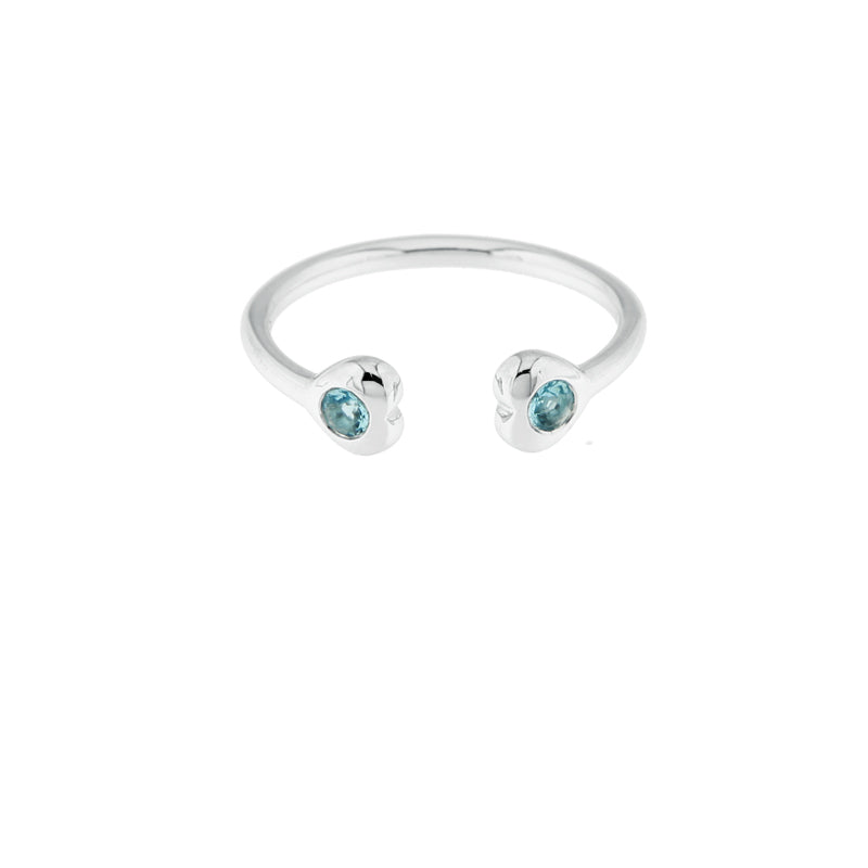 Sterling Silver Toe Ring Aquamarine Bling